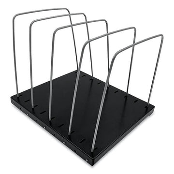 Huron Steel Wire Vertical File Organizer, 4 Sections, Letter Size Files, 8 X 9.75 X 7.5, Black-metal Gray freeshipping - TVN Wholesale